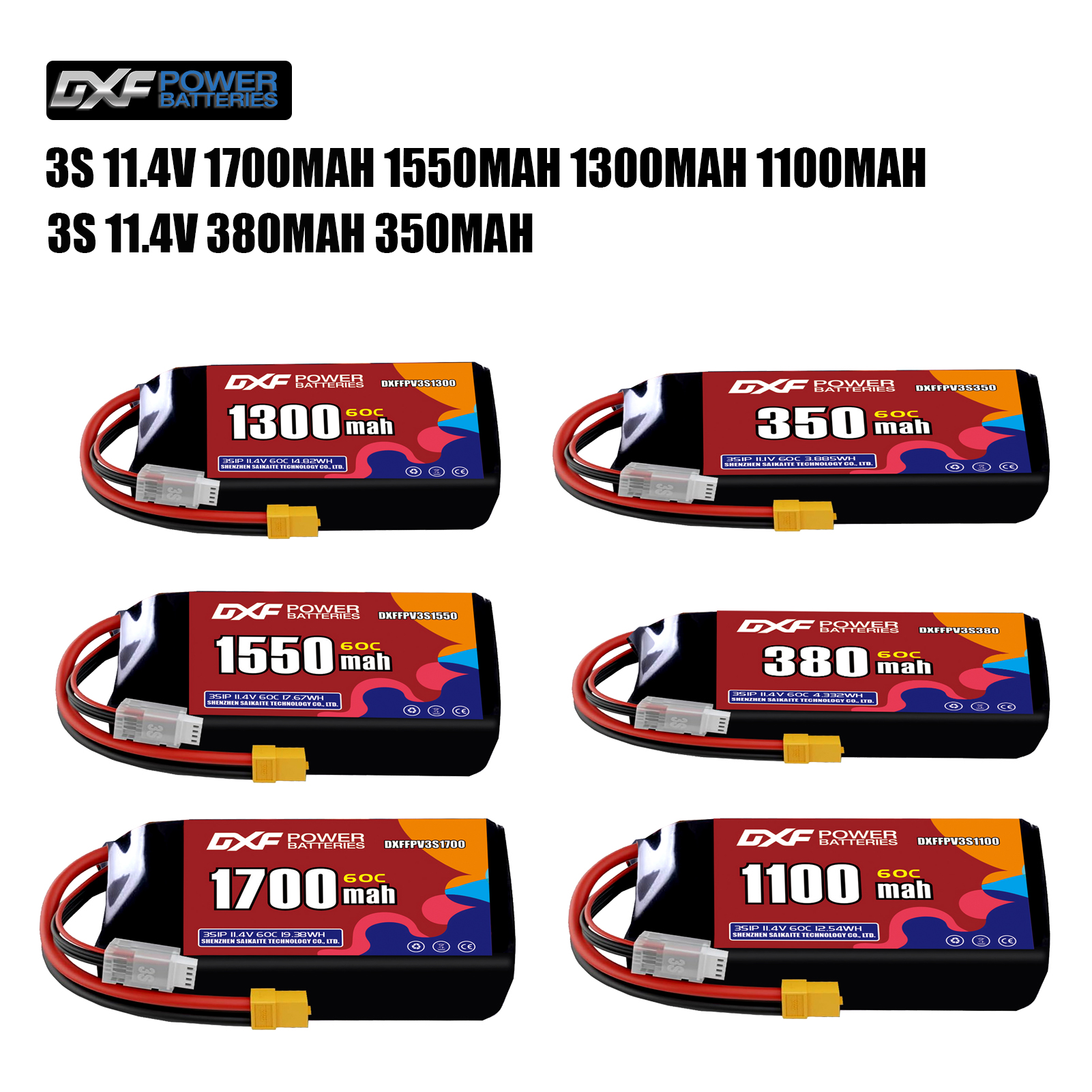 Drone Battery 4S - DXF Lipo 3S Battery 11.4V 1700mAh