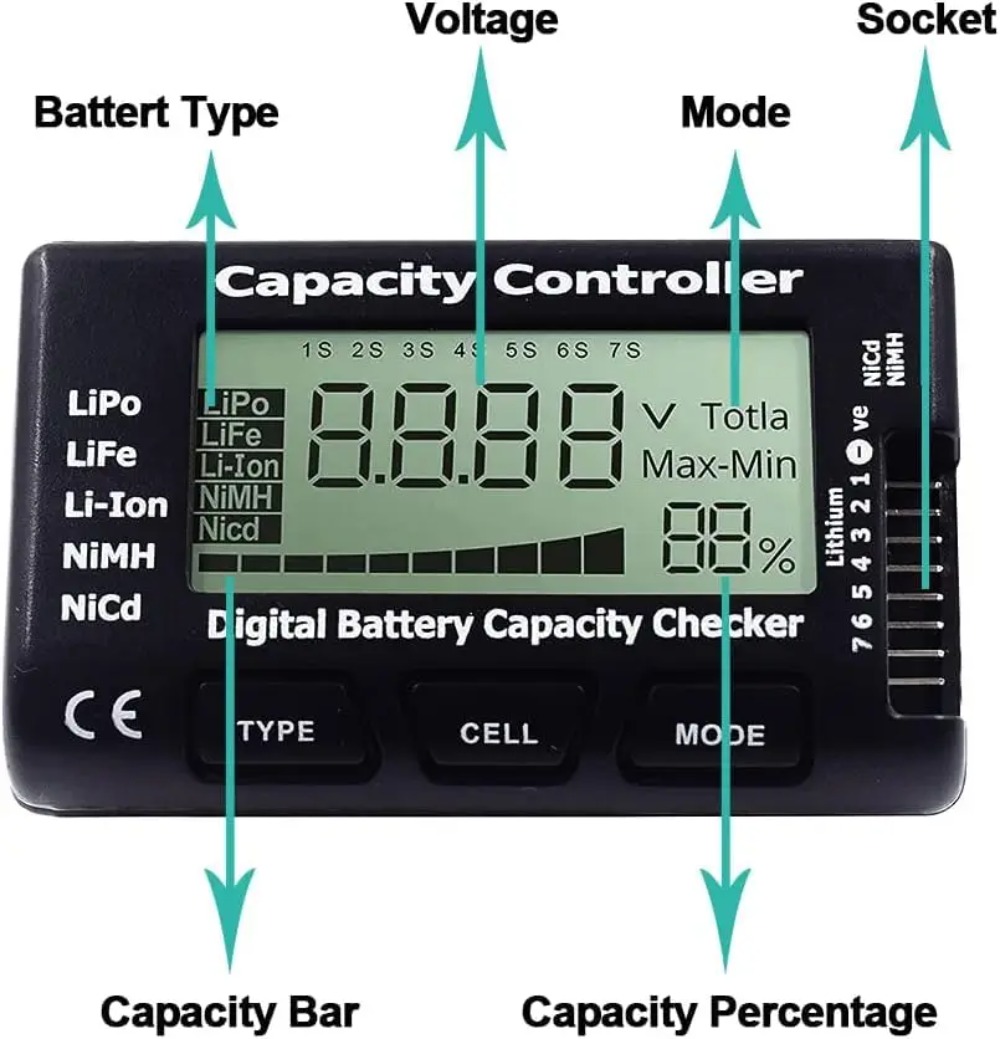 Battery Capacity Checker Digit - Drone Battery Voltage Checker recension och pris
