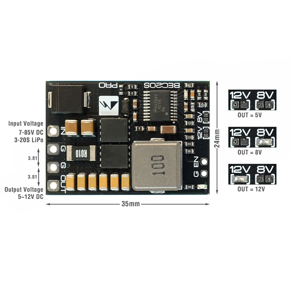 MatekSys BEC 20S-PRO 7-85V to  - Drone Battery High Voltage recension och pris