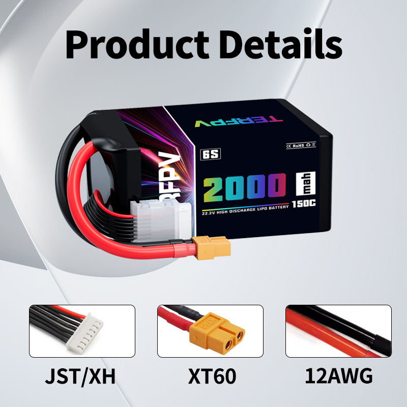 TERFPV 6S 22.2V 2000mAh 150C/3 - Drone Battery Lipo recension och pris